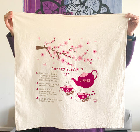 Cherry Blossom Tea Kitchen Towel