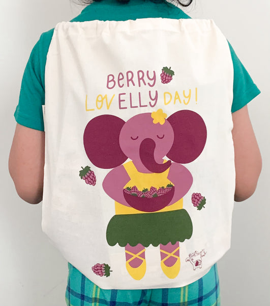 Elephant Cinch Bag (Organic cotton)