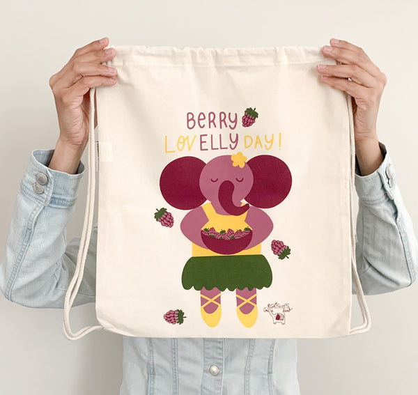 Elephant Cinch Bag (Organic cotton)