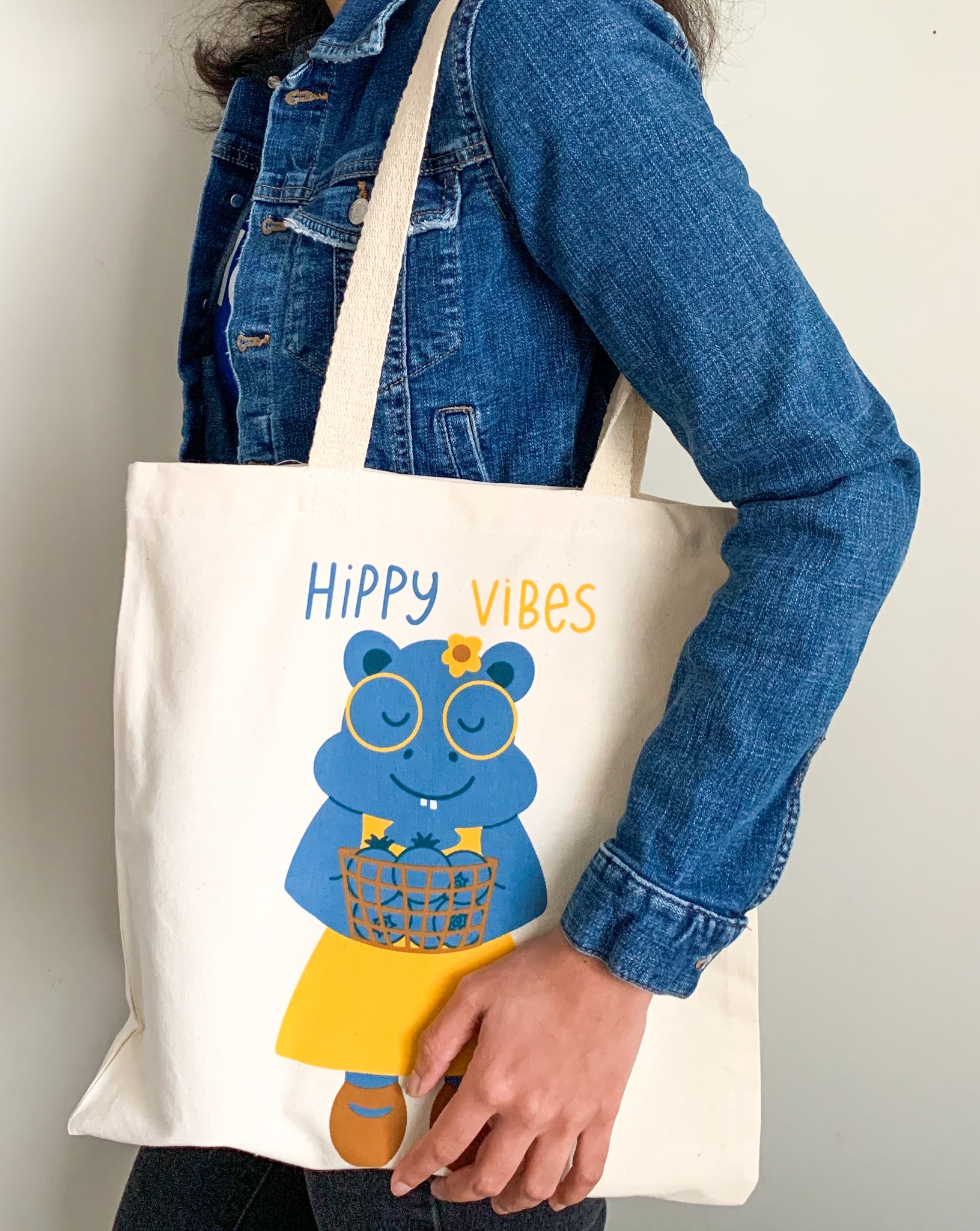 Buy Cartoon Hippo Tote Shoulder Shopping Bag Hippo Cute Animals Jungle  Online in India - Etsy