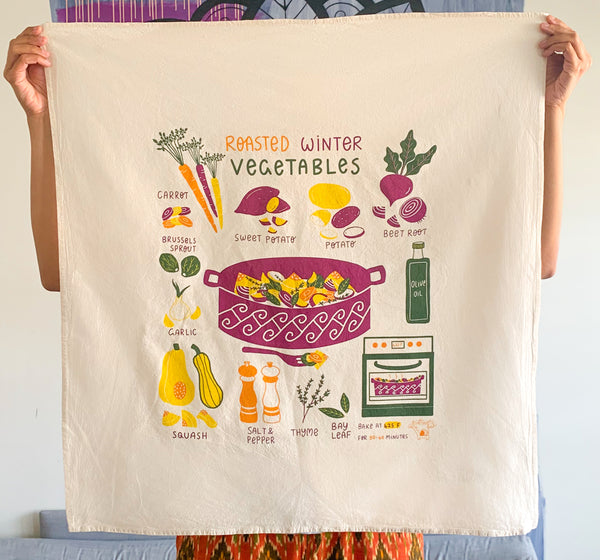 Roasted Winter Vegetables Tea Towel