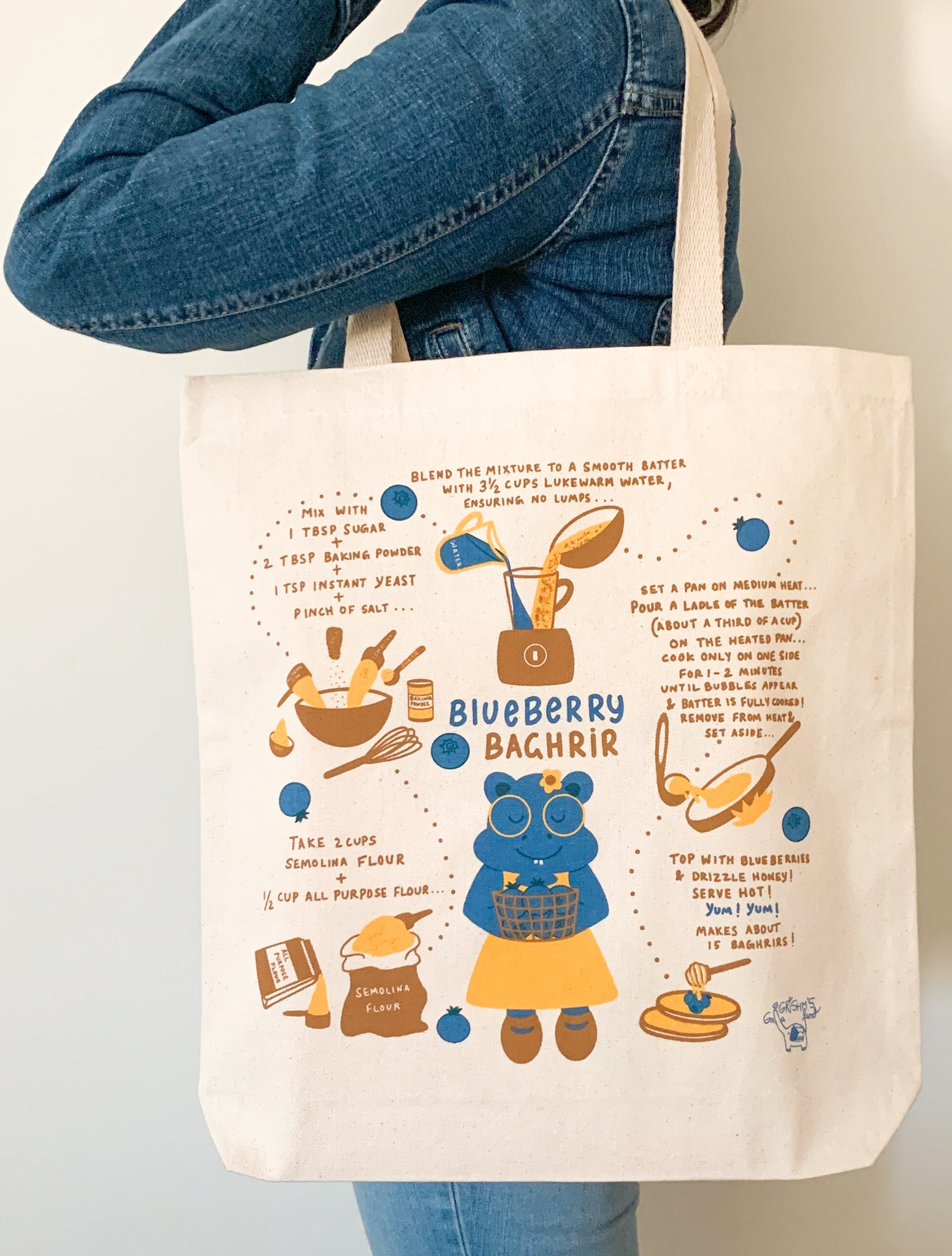 Blueberry Baghrir Recipe Tote Bag