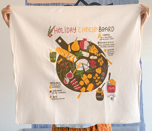 Holiday Cheese Board Tea Towel