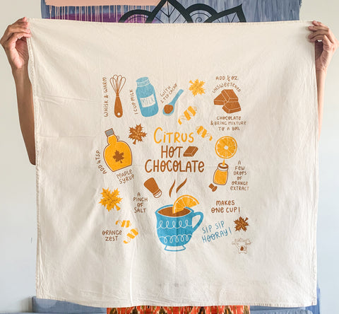Citrus Hot Chocolate Tea Towel