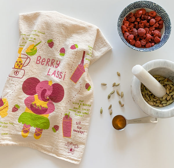 Berry Lassi Recipe Tea Towel