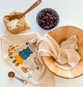 Blueberry Baghrir Recipe Tea Towel