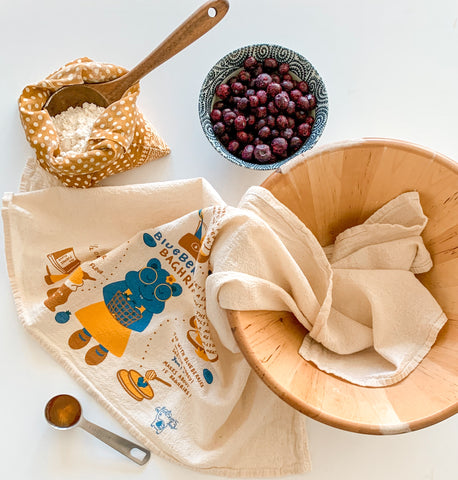 Blueberry Baghrir Recipe Tea Towel