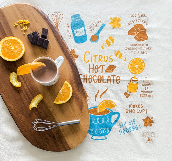 Citrus Hot Chocolate Tea Towel