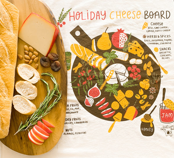 Holiday Cheese Board Tea Towel